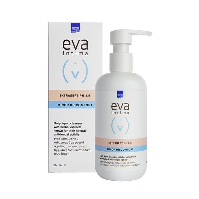 INTERMED EVA Intima Wash Extrasept Καθαρισμός και Φροντίδα Της Ευαίσθητης Περιοχής Με Έξτρα Αντιμυκιτιακή Δράση 250ml