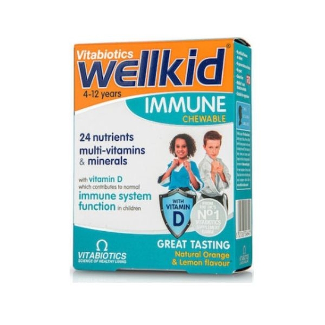 VITABIOTICS Wellkid Immune Chewable 30 Μασώμενες Ταμπλέτες για Παιδιά 4-12 ετών