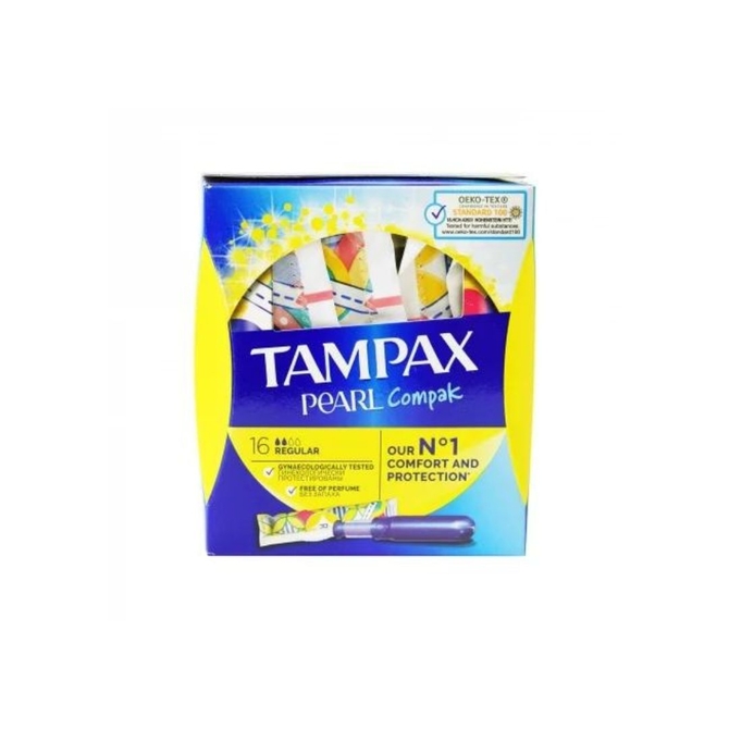Tampax Compak Pearl Regular - Ταμπόν με Απλικατέρ για Μέτρια Ροή 16 τμχ