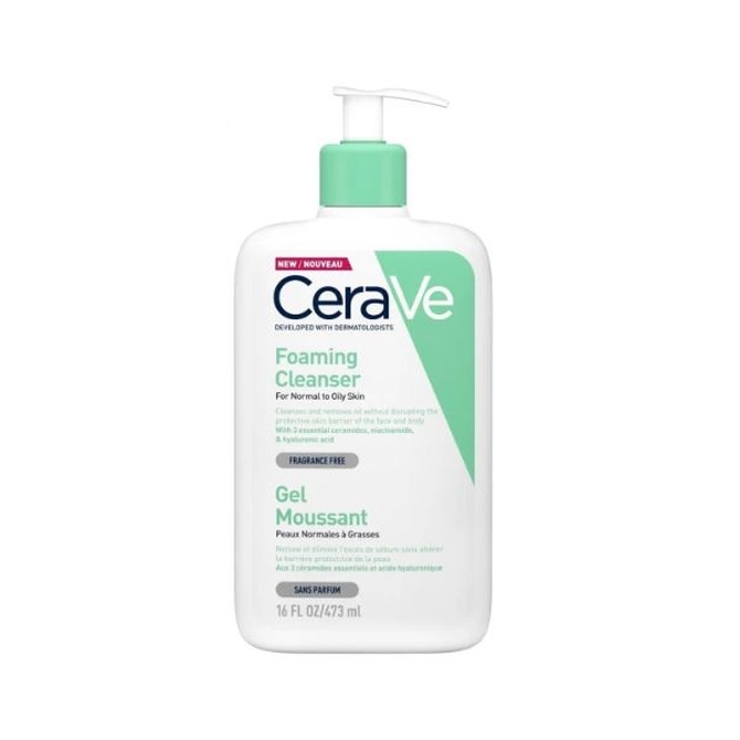 CeraVe Foaming Cleanser Τζελ Καθαρισμού Για Κανονικές Έως Λιπαρές Επιδερμίδες 473ml