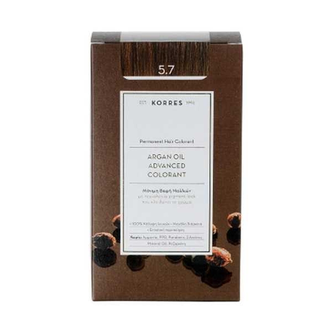 KORRES Argan Oil Advanced Colorant Μόνιμη Βαφή Μαλλιών 5.7 Σοκολατί
