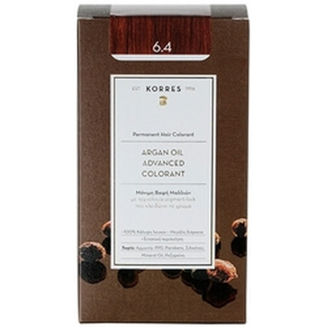 KORRES Argan Oil Advanced Colorant Μόνιμη Βαφή Μαλλιών 6.4 Ξανθό Σκούρο Χάλκινο