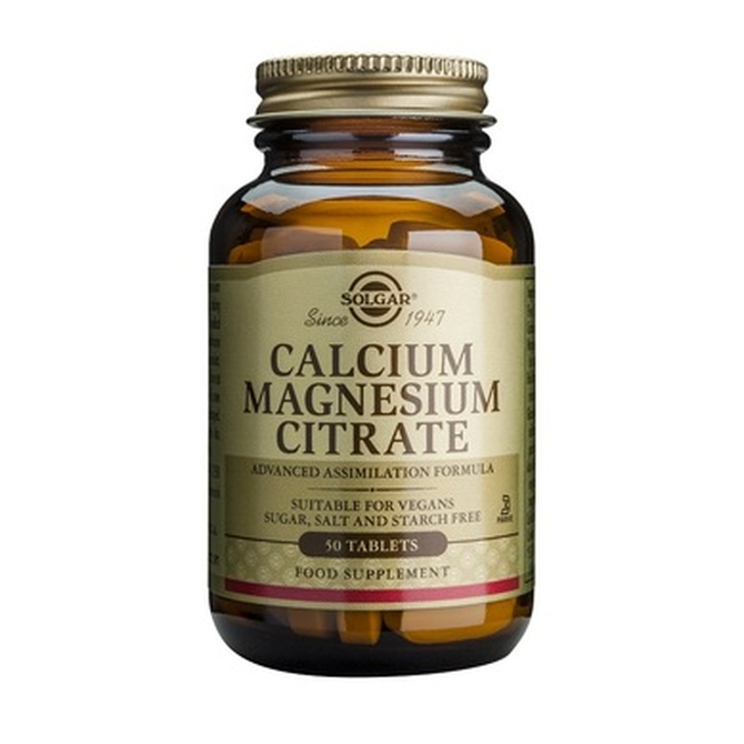 SOLGAR Calcium Magnesium Citrate Για Υγιή Οστά 50 Δισκία