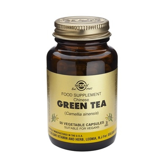 SOLGAR Green Tea 520 mg Πράσινο Τσάι Για Αντιοξειδωτική Προστασία και Καύση του Λίπους 50 Φυτοκάψουλες