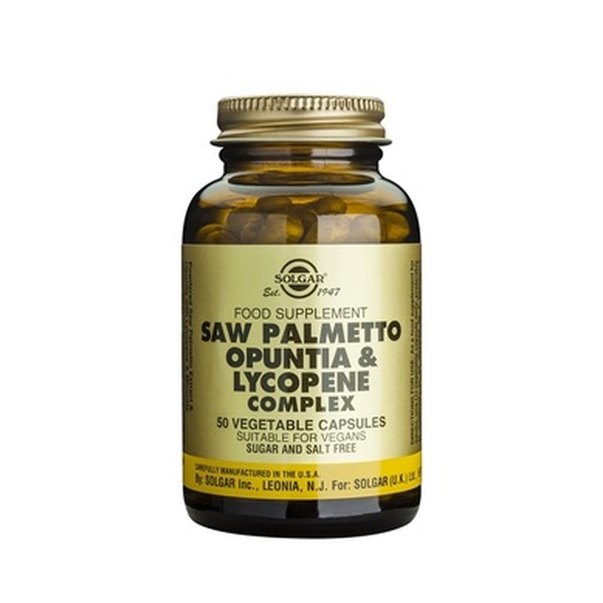 SOLGAR Saw Palmetto Opuntia Lycopene Complex Για την Υγεία των Κυττάρων και του Προστάτη 50 Φυτοκάψουλες