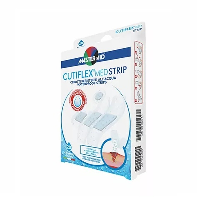 MASTER-AID Cutiflex Med Strip Διαφανές Αδιάβροχα Αυτοκόλλητα Επιθέματα 20 τεμάχια