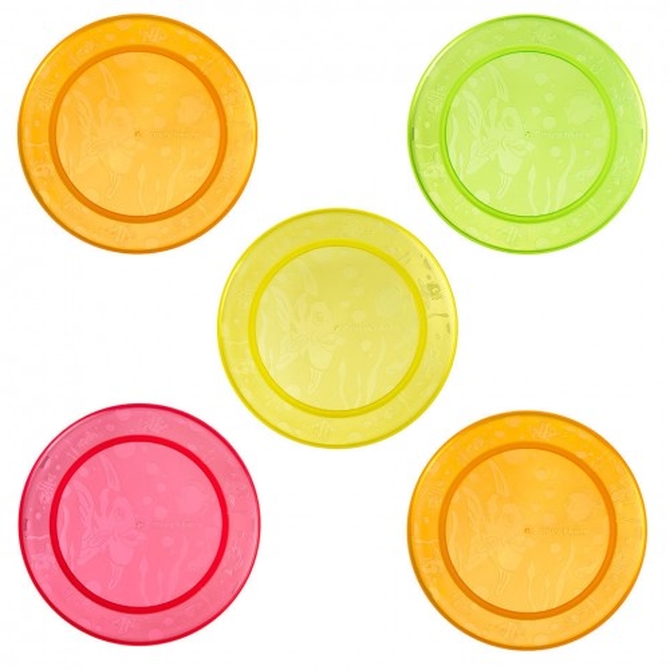 MUNCHKIN 5 Multi - coloured Feeding Plates Χρωματιστά Πιάτα Για Παιδιά Από 6+ Μηνών 5 τεμάχια