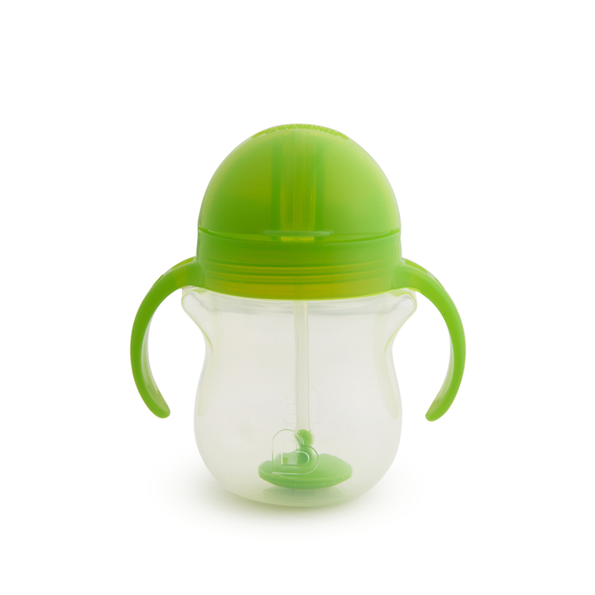 MUNCHKIN Tip &amp; Sip Ποτήρι με Ευέλικτο Καλαμάκι για παιδιά από 6m+ 207ml Πράσινο