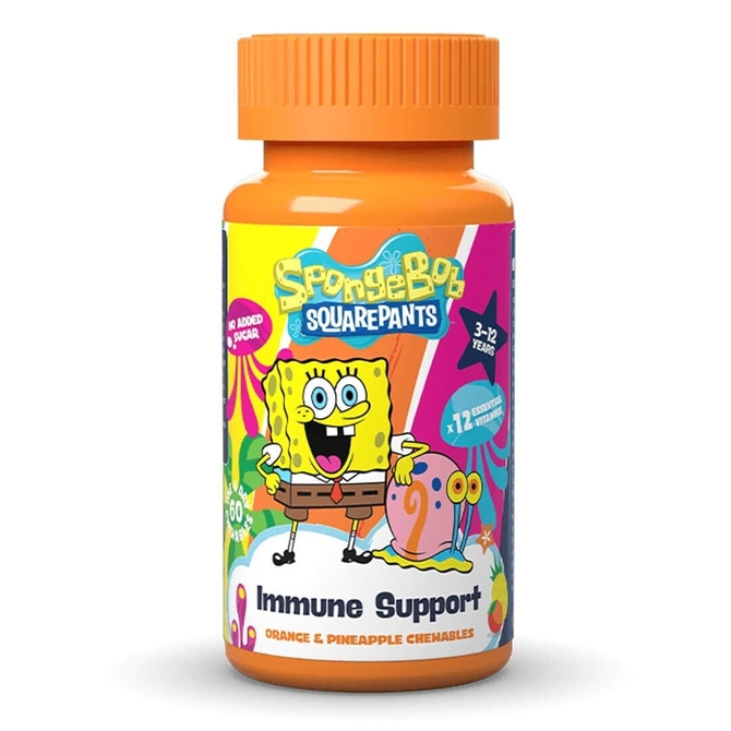 NICKELODEON Παιδική Βιταμίνη SpongeBob Μπομπ Σφουγγαράκης Immune Support 60 μασώμενα δισκία