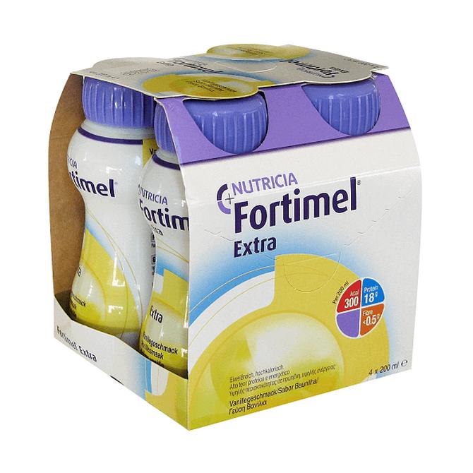 NUTRICIA Fortimel Extra Βανίλια Πόσιμο Θρεπτικό Σκεύασμα 4 x 200ml