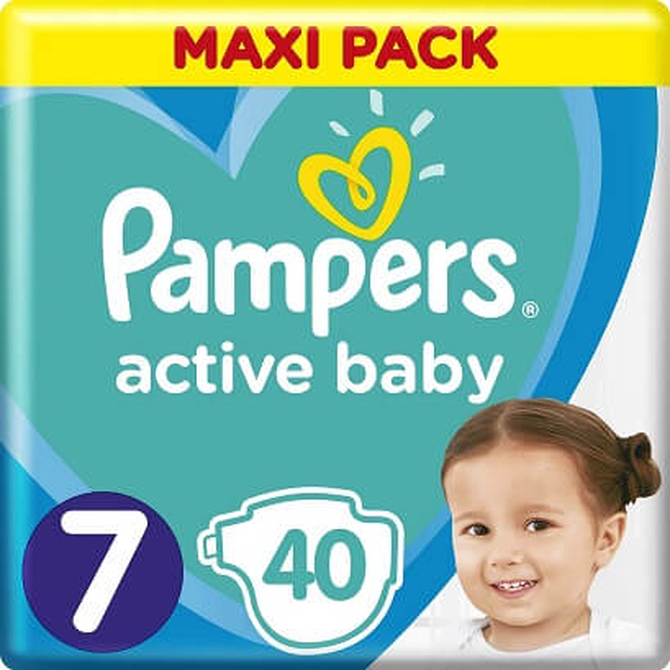 PAMPERS Active Baby Dry Πάνες No 7 +15kg 40 τεμάχια