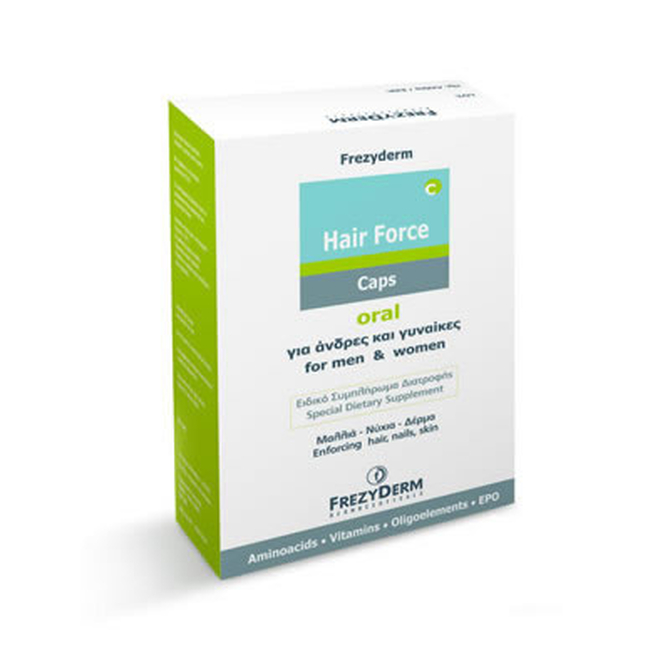 FREZYDERM Hair Force Caps Σύμπληρωμα Διατροφής κατά της Τριχόπτωσης 60 κάψουλες