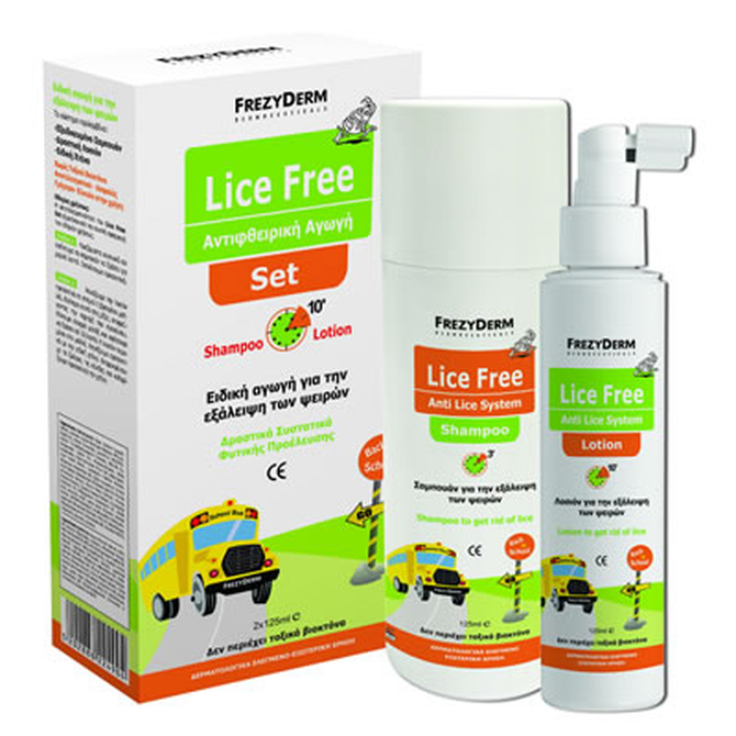 FREZYDERM Lice Free Set - Σετ Αντιφθειρικής Αγωγής με Σαμπουάν, Λοσιόν και Ειδικό Χτενάκι 2x125 ml