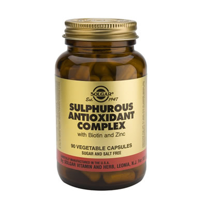 SOLGAR Sulphurous Antioxidant Complex  Τόνωση Σε Μαλλιά, Νύχια, Δέρμα 90 δισκία