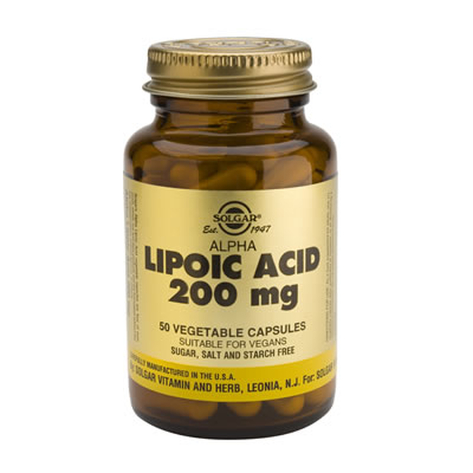 SOLGAR Alpha Lipoic Acid 200 mg Με Έντονη Αντιοξειδωτική Δράση 50 δισκία