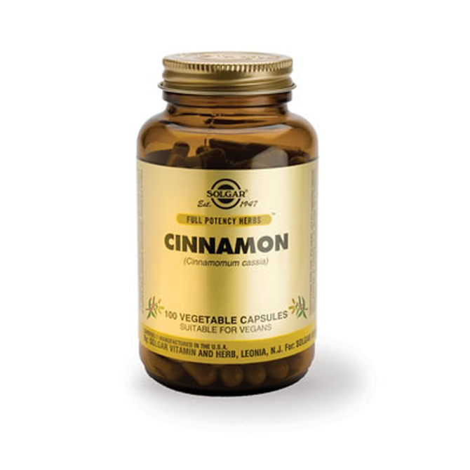 SOLGAR Cinnamon Για την Καλή Διαχείρηση της Ινσουλίνης 100 Φυτοκάψουλες