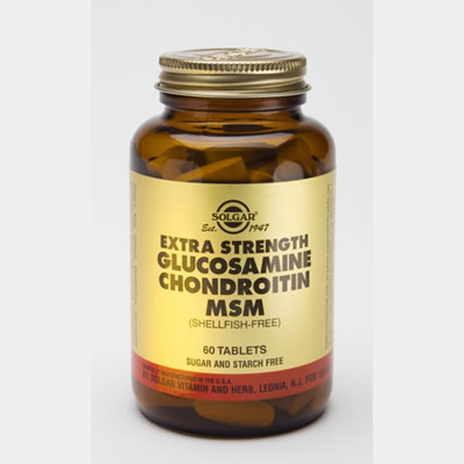 SOLGAR Extra Strength Glusosamine Chondroitin MSM - Ενίσχυση των Αρθρώσεων και των Χόνδρων 60 δισκία