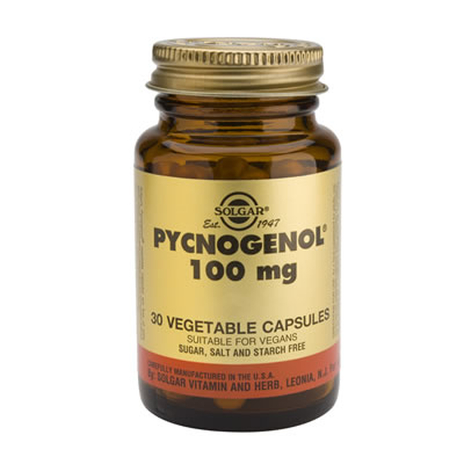 SOLGAR Pycnogenol 100 mg  Ισχυρό Αντιοξειδωτικό με βιταμίνη Ε και C 30 δισκία