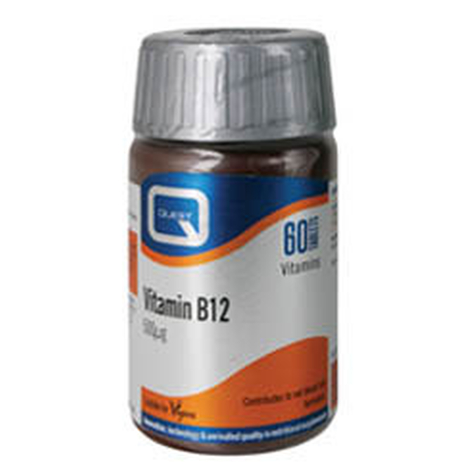 QUEST Vitamin B12 500mg -Συμβάλλει στον σχηματισμό ερυθροκυττάρων του αίματος 60 Κάψουλες