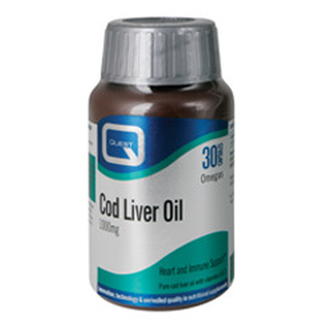 QUEST Cod Liver Oil 1000mg Μουρουνέλαιο σε κάψουλες 30 κάψουλες