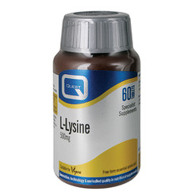 QUEST L - Lysine 500mg Ιδανικό για τον Ερπητα 60 Κάψουλες