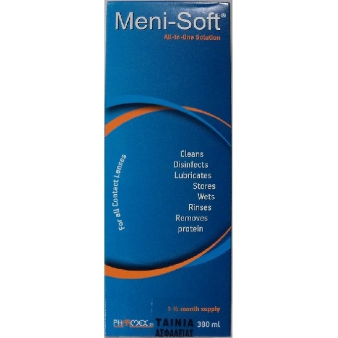 MENI-SOFT All In One Solution Υγρό Φακών Για Όλους Τους Φακούς Επαφής 380ml