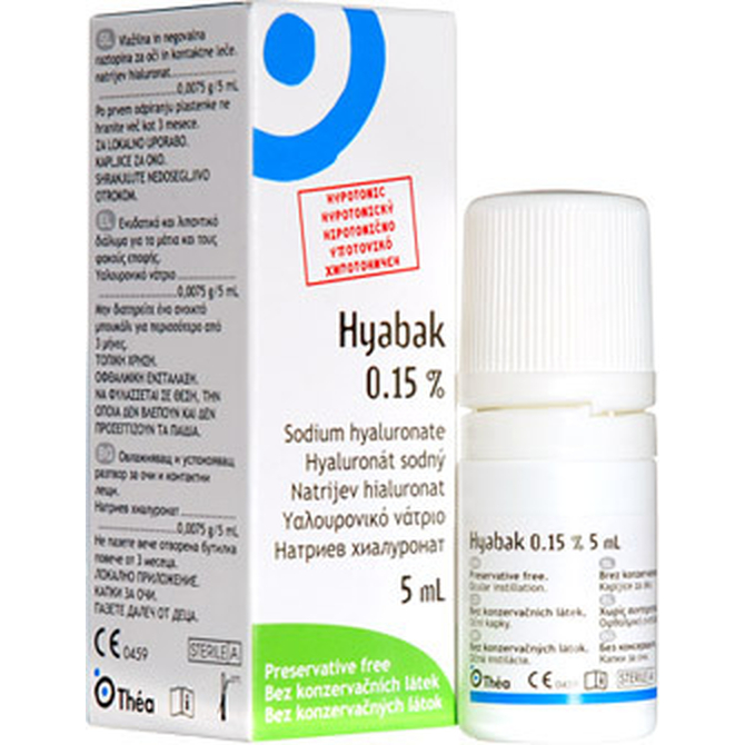 THEA Hyabak 0.15% Οφθαλμικές Σταγόνες Υαλουρονικού Νατρίου 5ml