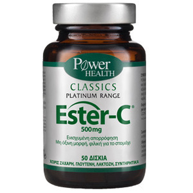 POWER HEALTH Classics Platinum Ester C 500mg -Με Φυσικούς Μεταβολίτες της Βιταμίνης C 50 δισκία