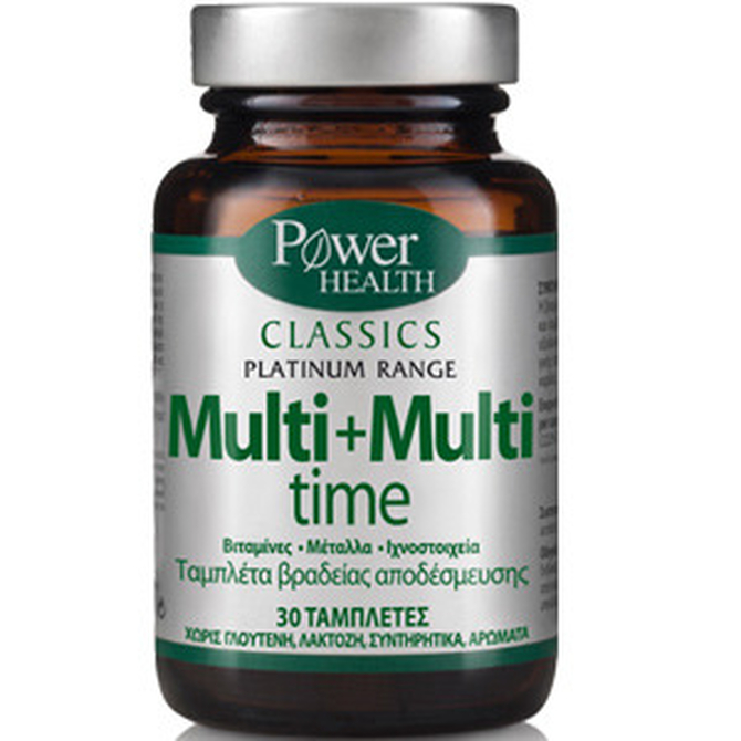 POWER HEALTH Platinum Multi+Multi Time Πολυβιταμίνη για Όλη την Ημέρα 30 ταμπλέτες