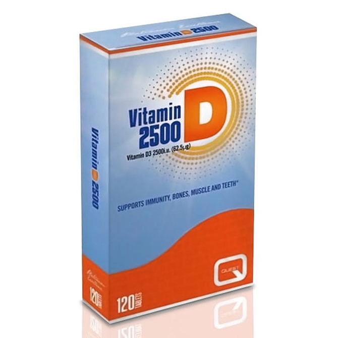 QUEST Vitamin D3 2500iu Συμπλήρωμα Διατροφής με Βιταμίνη D3 120 ταμπλέτες