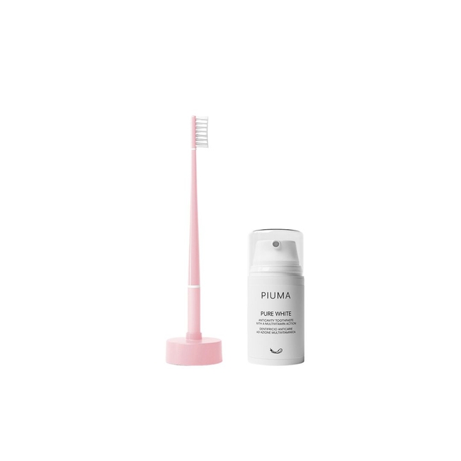 PIUMA Smile Box Brush Soft Echinacea BabyPink & Pure White Mint Toothpaste Μαλακή Οδοντόβουρτσα Ροζ & Οδοντόκρεμα 75ml