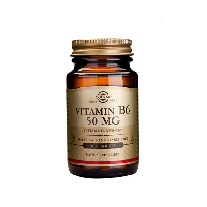SOLGAR Vitamin B6 50MG Για Την Υγεία Του Νευρικού Συστήματος 100 κάψουλες