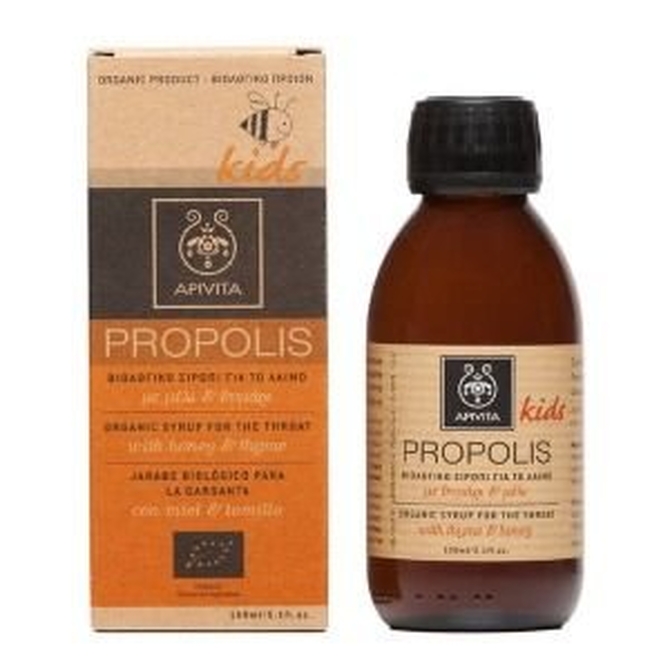 APIVITA Kids Propolis Βιολογικό Σιρόπι Για Το Λαιμό Με Μέλι και Θυμάρι 150ml