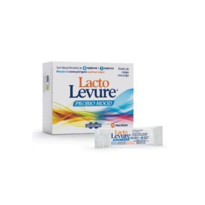 UNI- PHARMA Lacto Levure Probio Mood Συμπλήρωμα Διατροφής Με 4 προβιοτικά & 1 πρεβιοτικό 20 φακελίσκοι