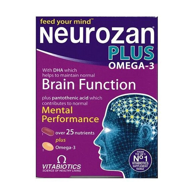 VITABIOTICS Neurozan Plus Omega-3 Συμπλήρωμα Διατροφής Για Την Ενίσχυση Της Εγκεφαλικής Λειτουργίας 28 Ταμπλέτες & 28 Κάψουλες