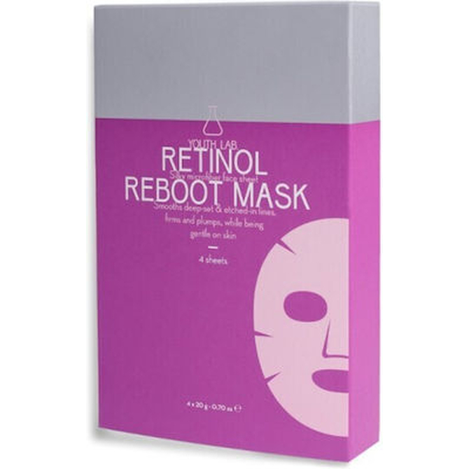 YOUTH LAB Retinol Reboot Mask Υφασμάτινη Μάσκα Νυκτός Με Ρετινόλη Για Λείανση & Σύσφιξη 4 τεμάχια